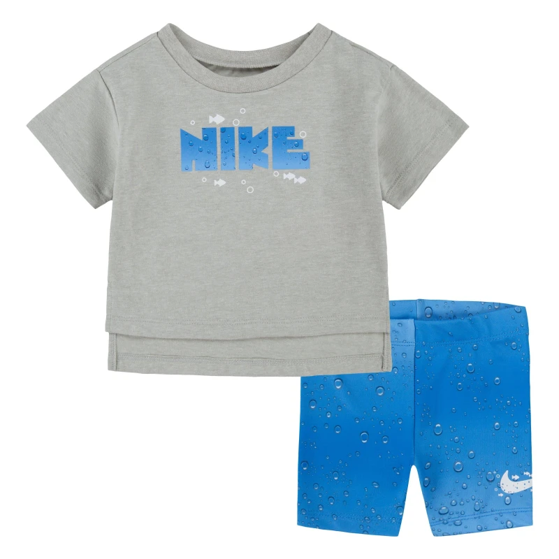 Image of Nike Cral T & Shrt S - Blue Blue 3 - 6 Months