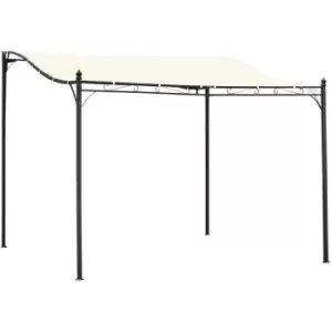 Image of Outsunny - Elegant Pergola Gazebo Metal Frame Elegant Scrolling Weather-Resistant Canopy Sun Rain Shade Garden Outdoor Shelter 3x3(m), Cream White