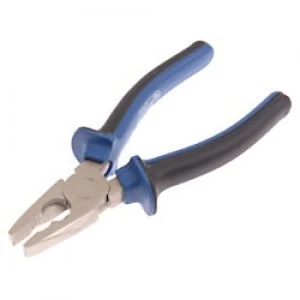 Image of Faithfull Handyman Combination Pliers with Plastic Handle FAIPLC7 Chrome Vanadium Steel Blue