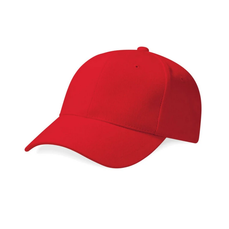 Image of Beechfield Beechfield Men Pro-Style Heavy Brushed Cotton Baseball Cap in Red Red One Size Male 5063470026340