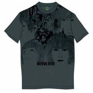 Image of The Beatles Revolver Mens Charcoal Grey T Shirt Medium