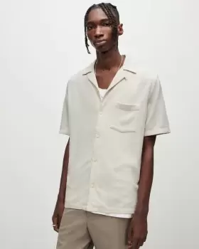 Image of AllSaints Cudi Linen Blend Shirt