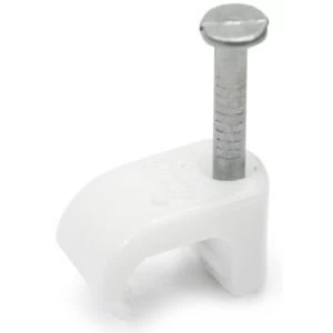 Image of BQ White 4.5mm Bell Wire Cable Clips Pack of 100