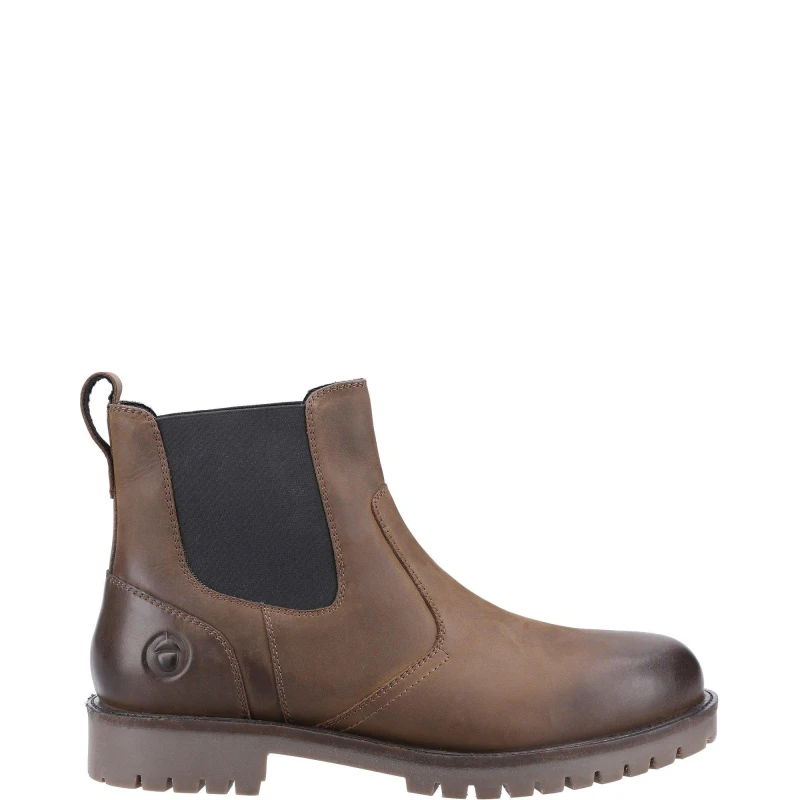 Image of Cotswold Mens Bodicote Leather Slip On Chelsea Ankle Boots UK Size 6 (EU 39) BROWN COT757-BROWN-6