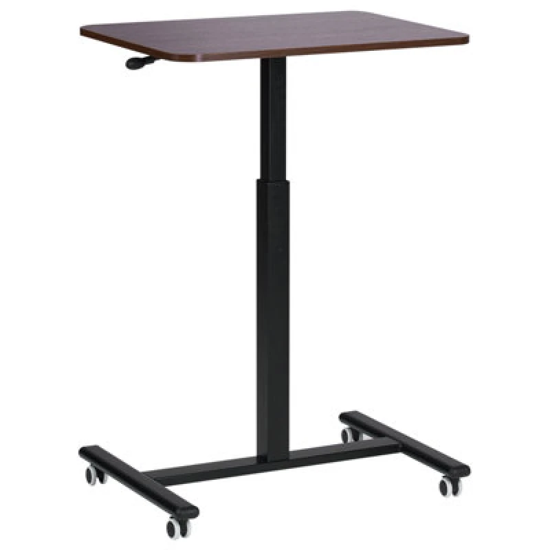 Image of Beliani Adjustable Desk Manual Dark Wood Academia