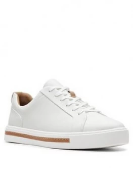 Image of Clarks Un Maui Lace Leather Trainer - White