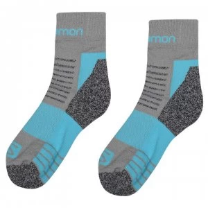 Image of Salomon Merino Low 2 Pack Ladies Walking Socks - Grey/Blue