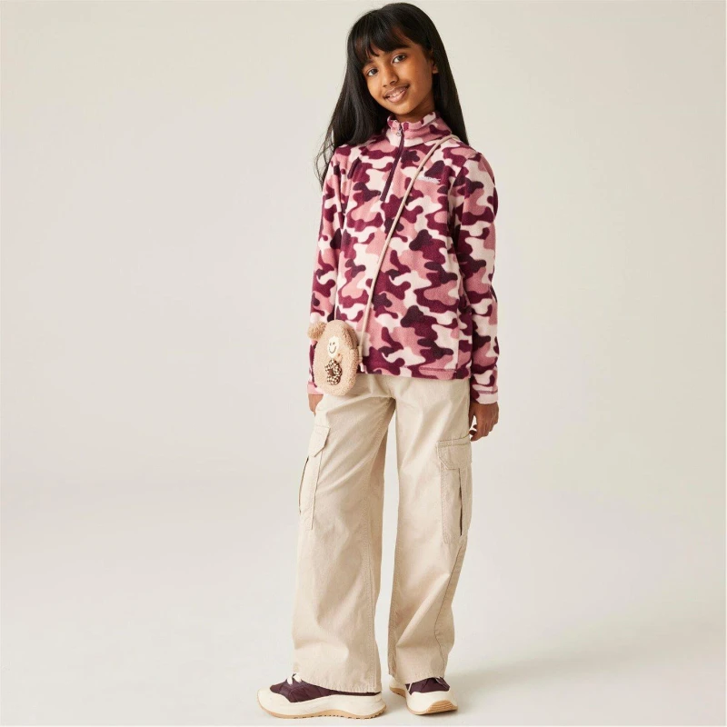 Image of Technical fleece 1/2 zip for children Regatta Hot Shot II Rose Unisex 9/10 ans