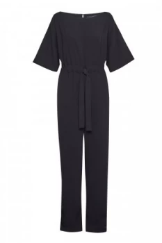Image of French Connection Patras Crepe Long Jumpsuit Black