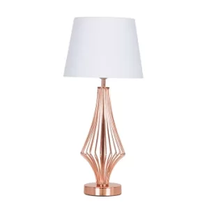 Image of Jaspa Copper Table Lamp with White Aspen Shade