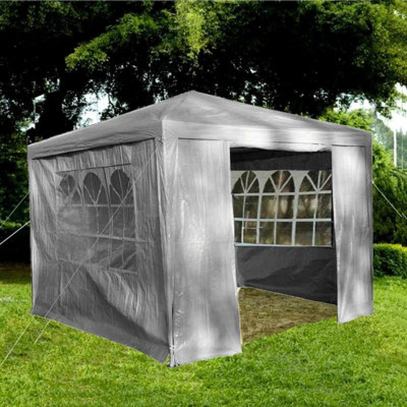Image of Gr8 Garden Grey Gazebo Marquee Awning Beach Party Camping Tent Canopy 3 X 3M