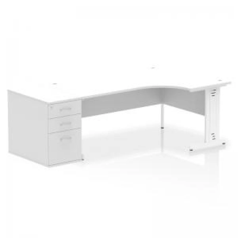 Image of Dynamic Office Solutions Impulse 1800mm Cable Managed Right Crescent Desk Workstation I004165
