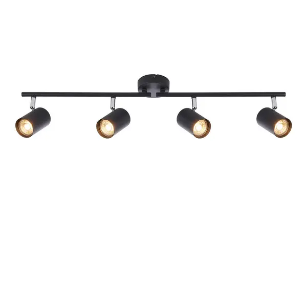 Image of Arezzo Ceiling Spotlight Bar 4 Light Matt Black Paint