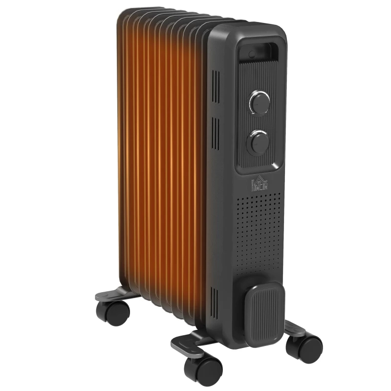 Image of Homcom Oil Filled Radiator W/ 9 Fin, 3 Heat Settings 820-269V70GY