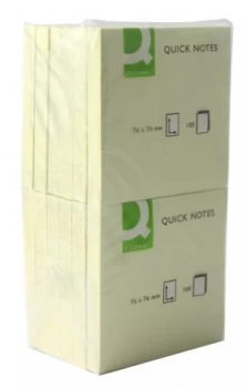 Image of Q-Connect Repositionable Yellow Quick Notes - 76 x 76mm - 12 Pack