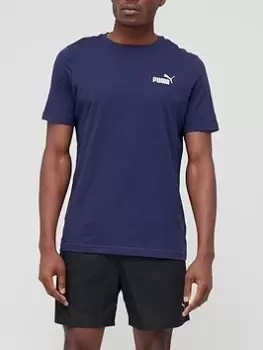 Image of Puma Essentials Small Logo T-Shirt - Navy Size M Men