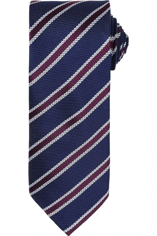 Image of Premier Premier Men Stripe Waffle Tie in Navy Navy One Size Male 5063425959921