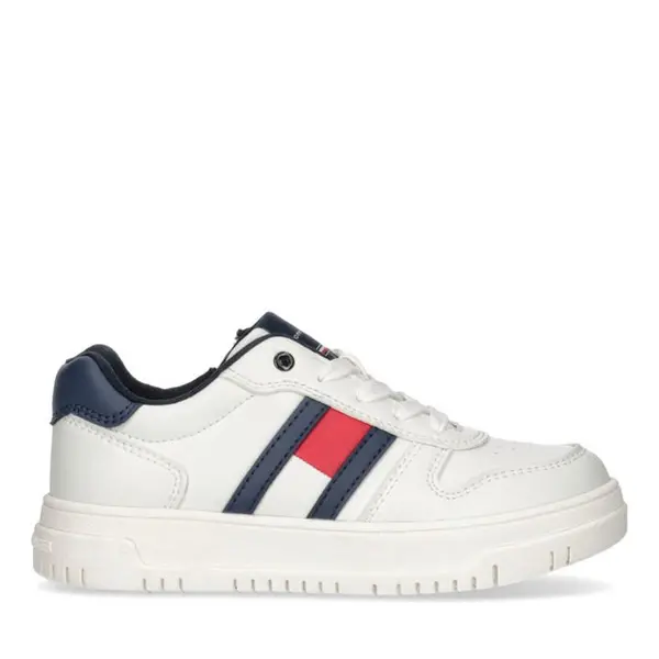 Image of Tommy Hilfiger Flag Low Sneakers Boys - White 3.5