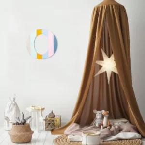 Image of Alphabet O Multicolor Decorative Wooden Wall Accessory