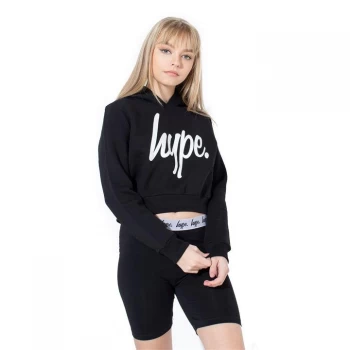 Image of Hype Script Kids Crop Hoodie - Black