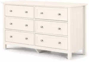 Image of Julian Bowen Maine Surf White 6 Drawer Chest of Drawers Flat Packed