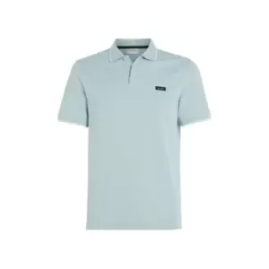 Image of Calvin Klein Stretch Pique Tipping Slim Polo - Blue