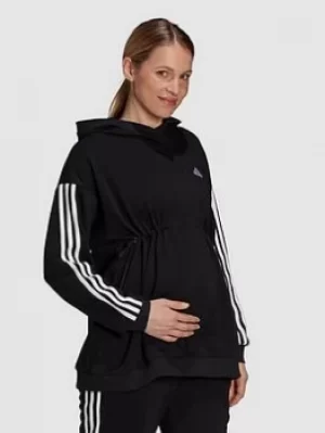 Image of adidas Essentials Maternity Hoodie, Black/White, Size L, Women