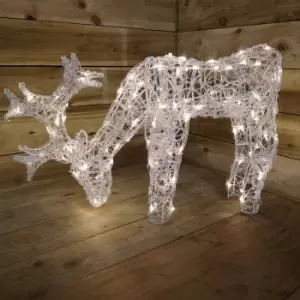 Image of 53cm 100 LED Christmas Reindeer Animated Flash Effect Acrylic Outdoor Figure in Warm White