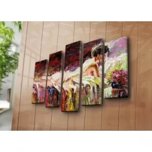 Image of 5PATK-72 Multicolor Decorative Canvas Painting (5 Pieces)