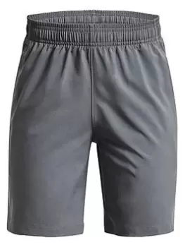 Image of Under Armour Youth Woven Graphic Shorts - Grey/Black, Grey/Black, Size M=9-10 Years