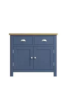 Image of K-Interiors Fontana Ready Assembled Solid Wood Medium Sideboard - Blue