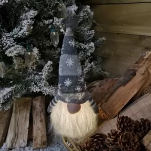 Image of 30cm Grey Christmas Light Up Gnome Gonk Nordic Decoration Sitting Splat Gonk