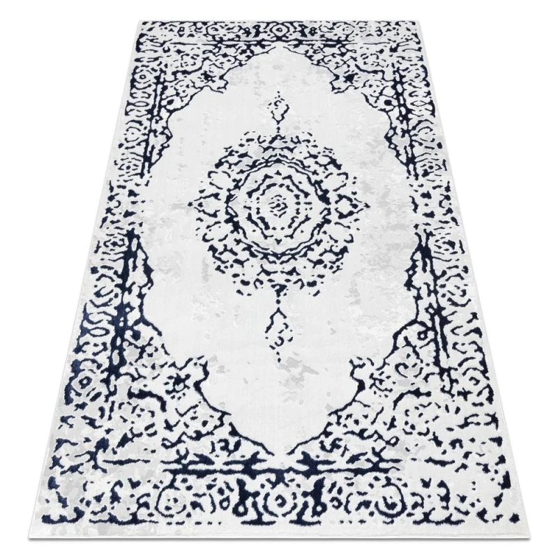 Image of RugsX Carpet Allure 1961 Ornament, Frame - Structural, Stylish, Glamour White / Blue 120X170 Cm