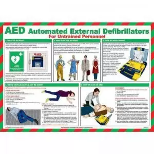 Image of Safety Poster - AED Automated External Defibrillators 590 x 420mm made