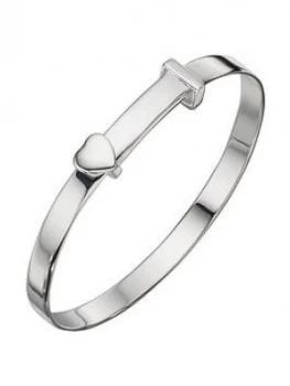 Image of The Love Silver Collection STERLING SILVER CHILDRENS HEART CHRISTENING BANGLE, One Colour