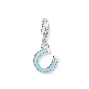 Image of THOMAS SABO Silver Blue Horseshoe Charm