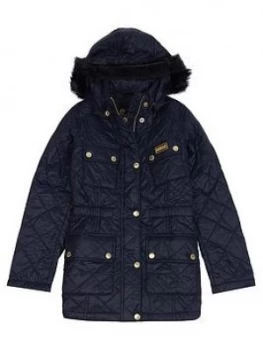 Image of Barbour International Girls Enduro Quilt Coat - Black