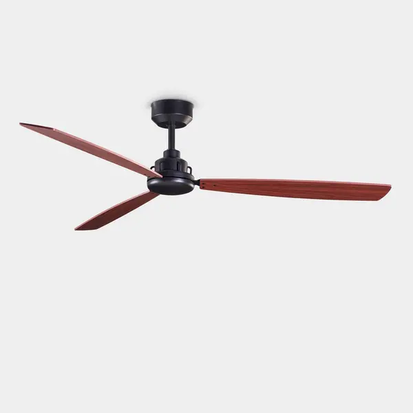 Image of Xaloc 3 Blade 132cm Large Ceiling Fan Metallic Black, Mahogany