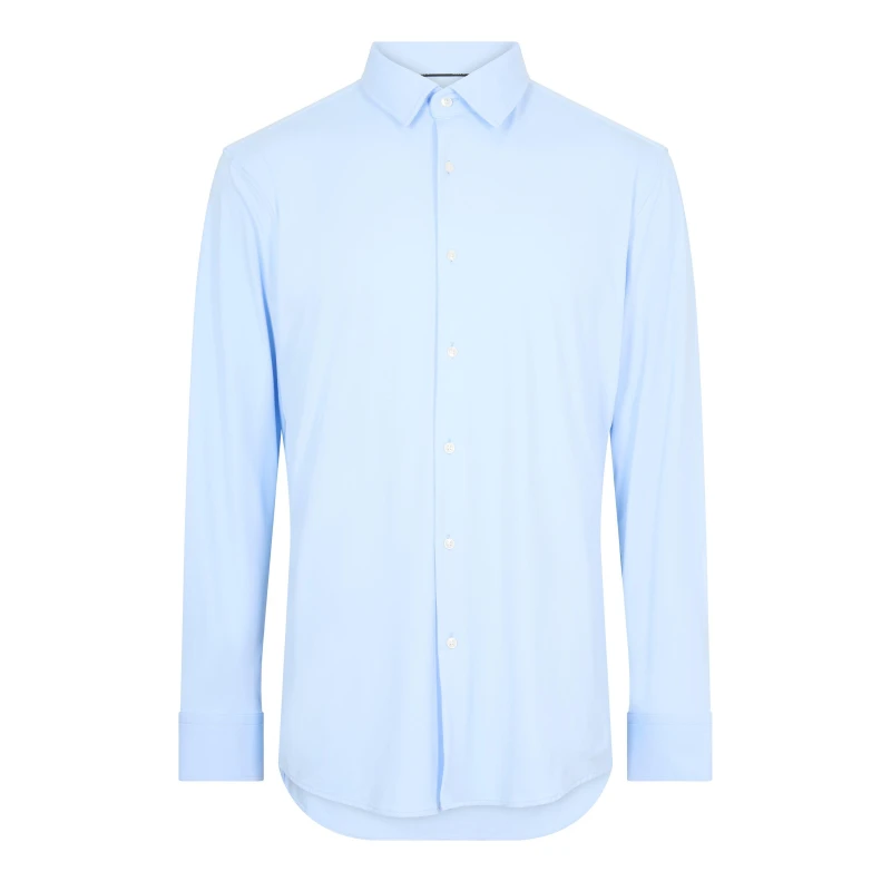 Image of Boss Mens P-HANK-s Long Sleeve Oxford Shirt Pastel Blue male 14.5 inch