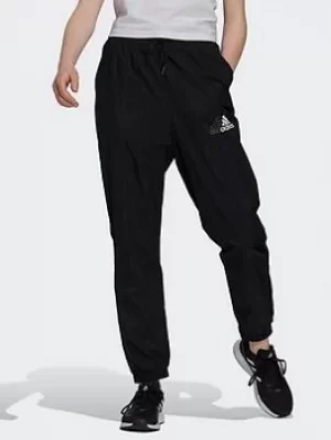 Image of Adidas Brand Love Repeat Logo High-Waist Woven Tracksuit Bottoms