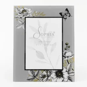 Image of Sophia Glass & White Flower Photo Frame 5" x 7"