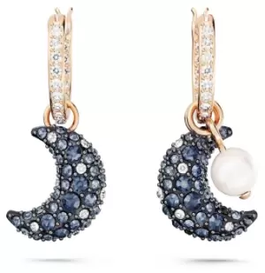 Image of Swarovski 5671569 Luna Asymmetrical Drop Earrings Rose Gold- Jewellery