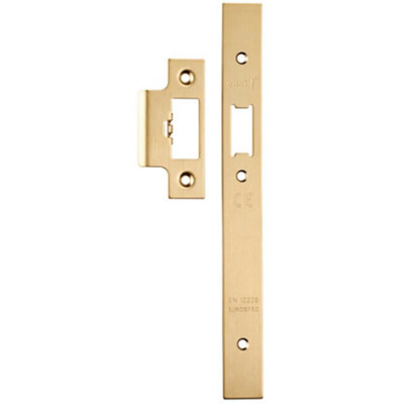 Image of Loops Forend Strike & Fixing Pack Suitable for DIN Security Latch Satin Brass Metallics