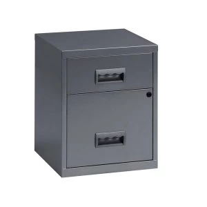 Image of Pierre Henry Combi Filing Unit Cabinet Steel Lockable 2 Drawers A4 Silver