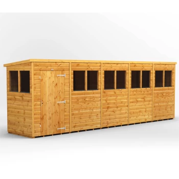 Image of 20x4 Power Pent Garden Shed - Brown