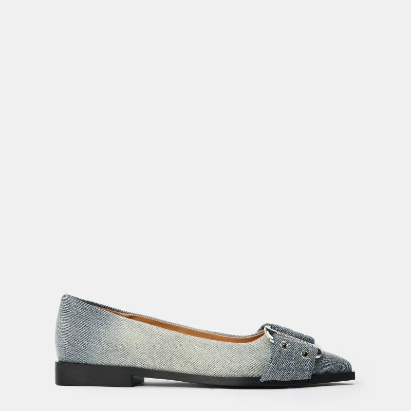 Image of Steve Madden Womens Grail Ballet Pumps Blue Denim female 3 (36)