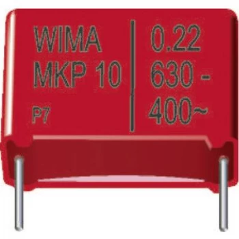 Image of MKP thin film capacitor Radial lead 3.3 uF 630 Vdc 10 37.5mm L x W x H 41.5 x 24 x 45.5mm Wima MKP1J043307H00KSSD