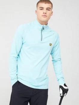 Image of Lyle & Scott Golf Performance Golf Seamless Midlayer - Marine Marl, Marine Marl, Size L, Men