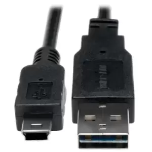 Image of Tripp Lite UR030-06N Universal Reversible USB 2.0 Cable (Reversible A to 5Pin Mini B M/M) 6-in. (15.24 cm)