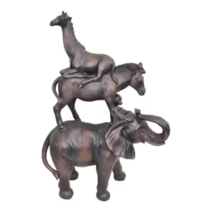 Image of Bronze Effect Stacking Animals Ornament